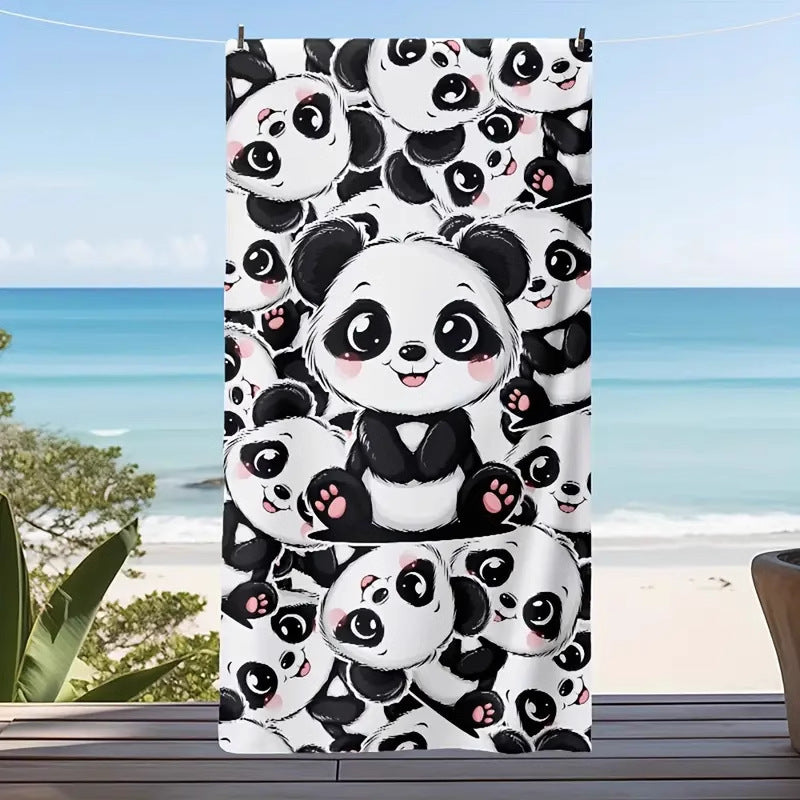 KTX-280467 Microfiber Beach Towel with Vibrant Prints - Soft and Quick-Drying Bath Towel