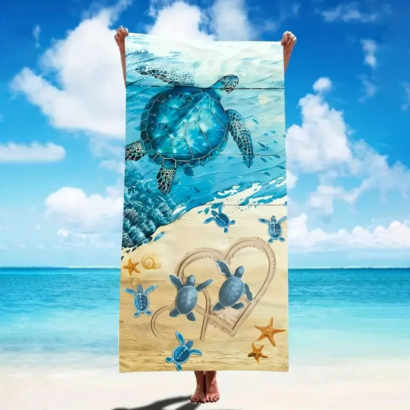KTX-280467 Microfiber Beach Towel with Vibrant Prints - Soft and Quick-Drying Bath Towel