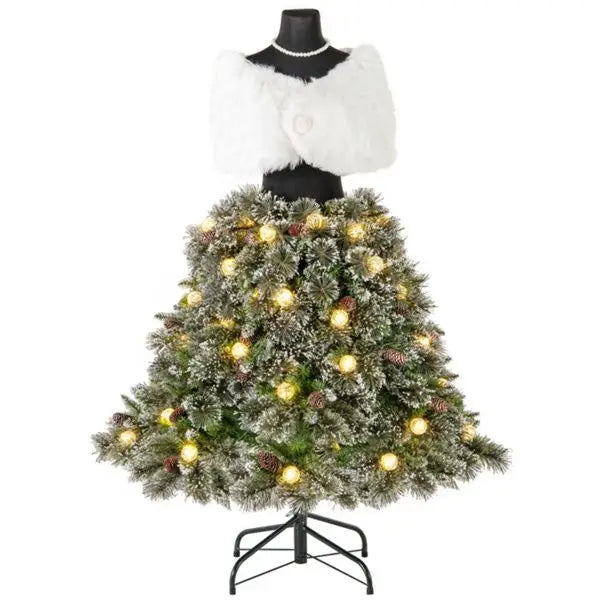 KTX-280659 5 FT Pre-Lit Artificial Christmas Mannequin Tree - Elegant Holiday Decor