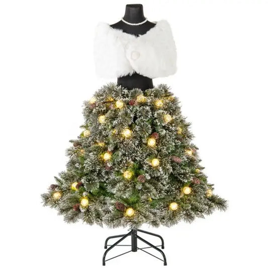 KTX-280659 5 FT Pre-Lit Artificial Christmas Mannequin Tree - Elegant Holiday Decor