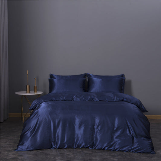 KTX-281683 Silk-like Three-Piece Duvet Cover Bedding Set in Multiple Colors and Sizes