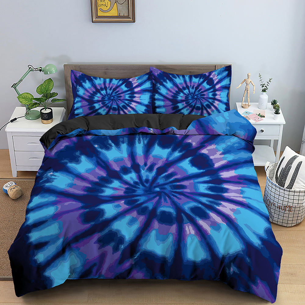 KTX-282515 3D Geometric Print Bedding Set - Quilt Cover, Bedspread & Pillowcase, EU King Size 220x240 cm