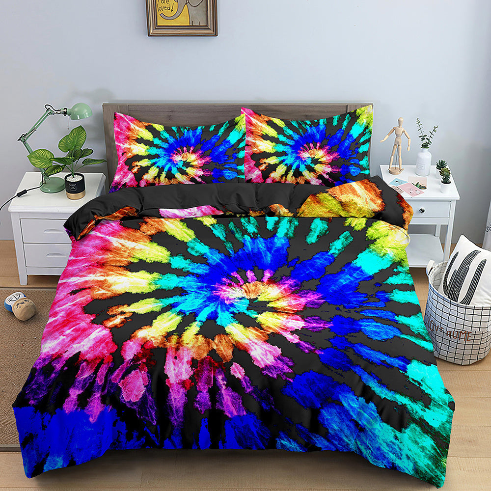 KTX-282515 3D Geometric Print Bedding Set - Quilt Cover, Bedspread & Pillowcase, EU King Size 220x240 cm