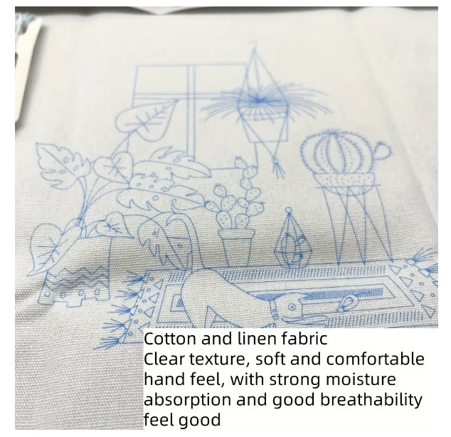 KTX-283347 Cartoon & Anime DIY Embroidery Material Kit for Christmas & Halloween, Cotton & Linen Canvas 30x30 with Bamboo Elastic