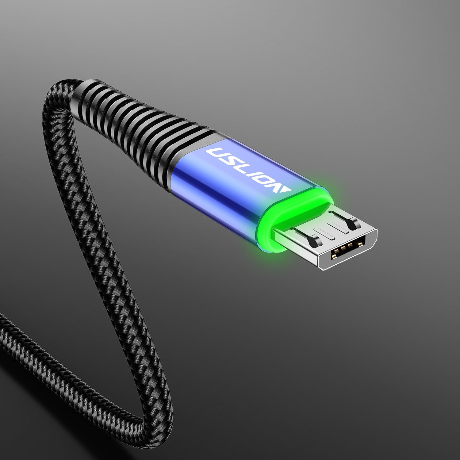 KTX-283411 LED Micro USB Charging Cable with 3A Fast Charge - Available in Multiple Lengths and Colors