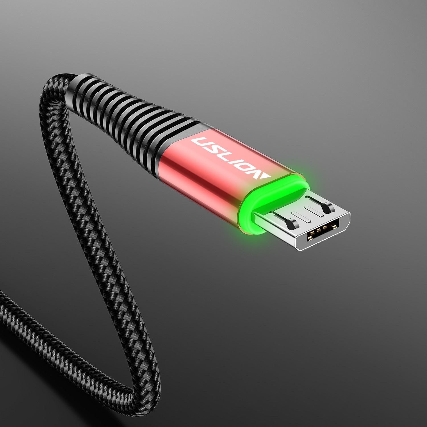 KTX-283411 LED Micro USB Charging Cable with 3A Fast Charge - Available in Multiple Lengths and Colors