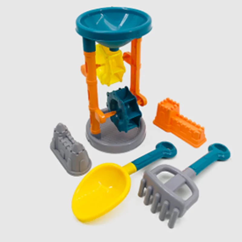 KTX-283603 Kids Beach Toy Set - 5-Piece Portable Sand Moulds with Bucket and Shovel for Outdoor Play