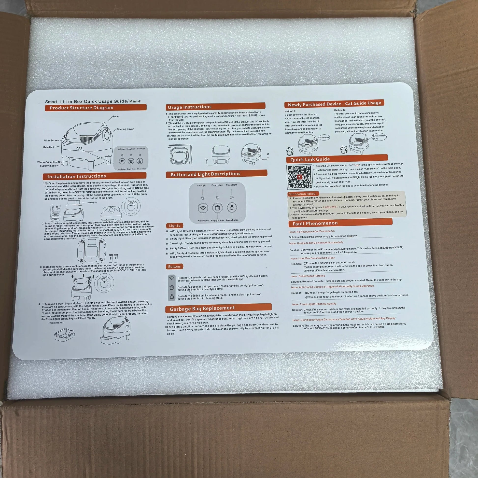 KTX-283795 Automatic Cat Litter Box with Intelligent Self-Cleaning Feature and Odor Control - Large Capacity 68L