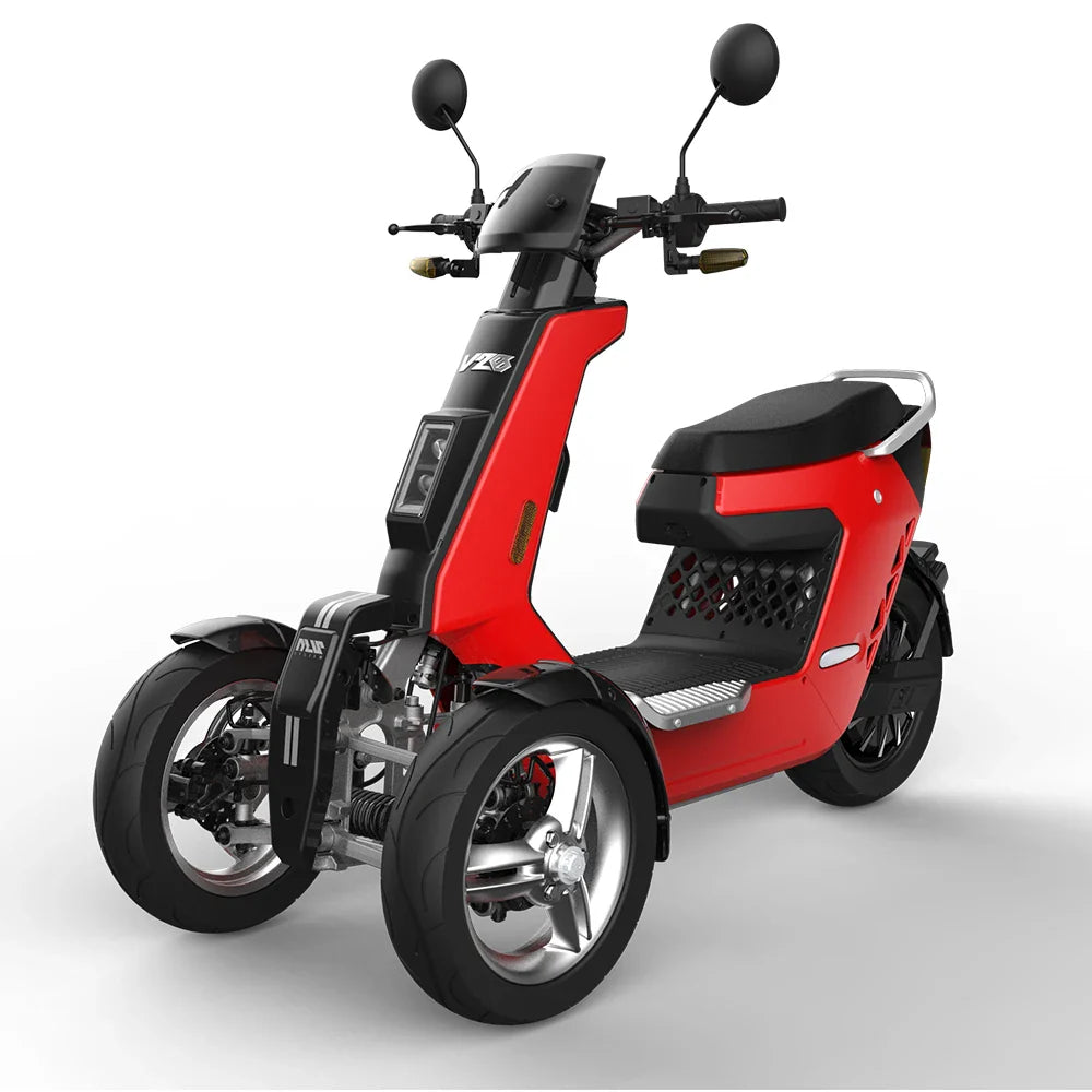 KTX-284371 2000W Electric Scooter Tricycle for Two Passengers, Front and Rear Disc Brakes, Up to 90km Range