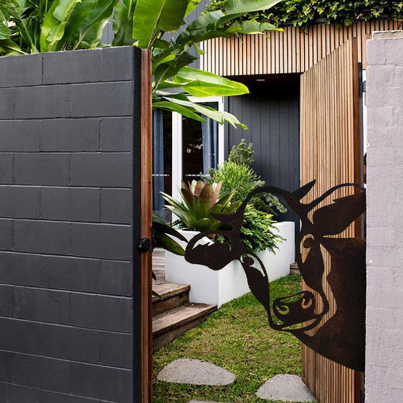 KTX-284435 Handmade Iron Animal Pendant Ornament for Outdoor Garden Décor