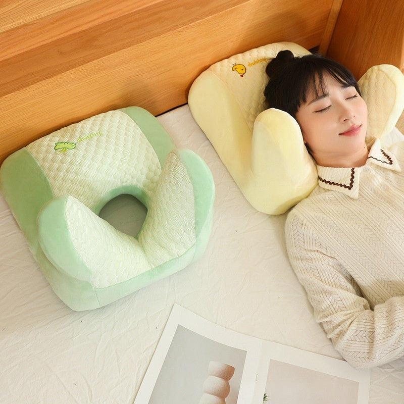 KTX-285459 Multi-functional Afternoon Nap Pillow for Stomach Sleepers and Car Seats, 40x35cm, Soft PP Cotton