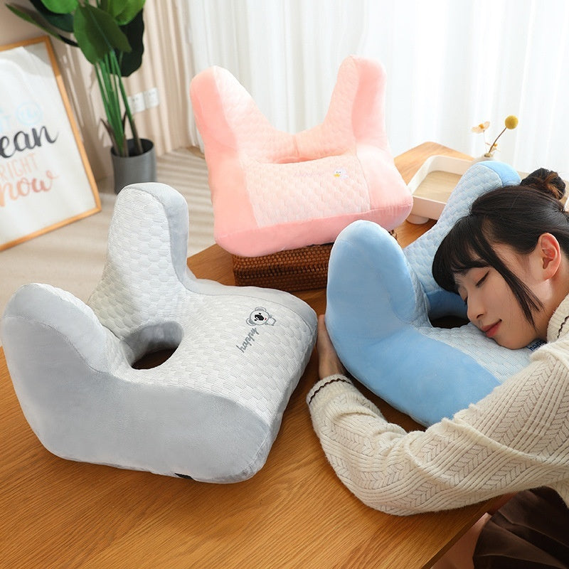 KTX-285459 Multi-functional Afternoon Nap Pillow for Stomach Sleepers and Car Seats, 40x35cm, Soft PP Cotton