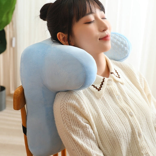 KTX-285459 Multi-functional Afternoon Nap Pillow for Stomach Sleepers and Car Seats, 40x35cm, Soft PP Cotton