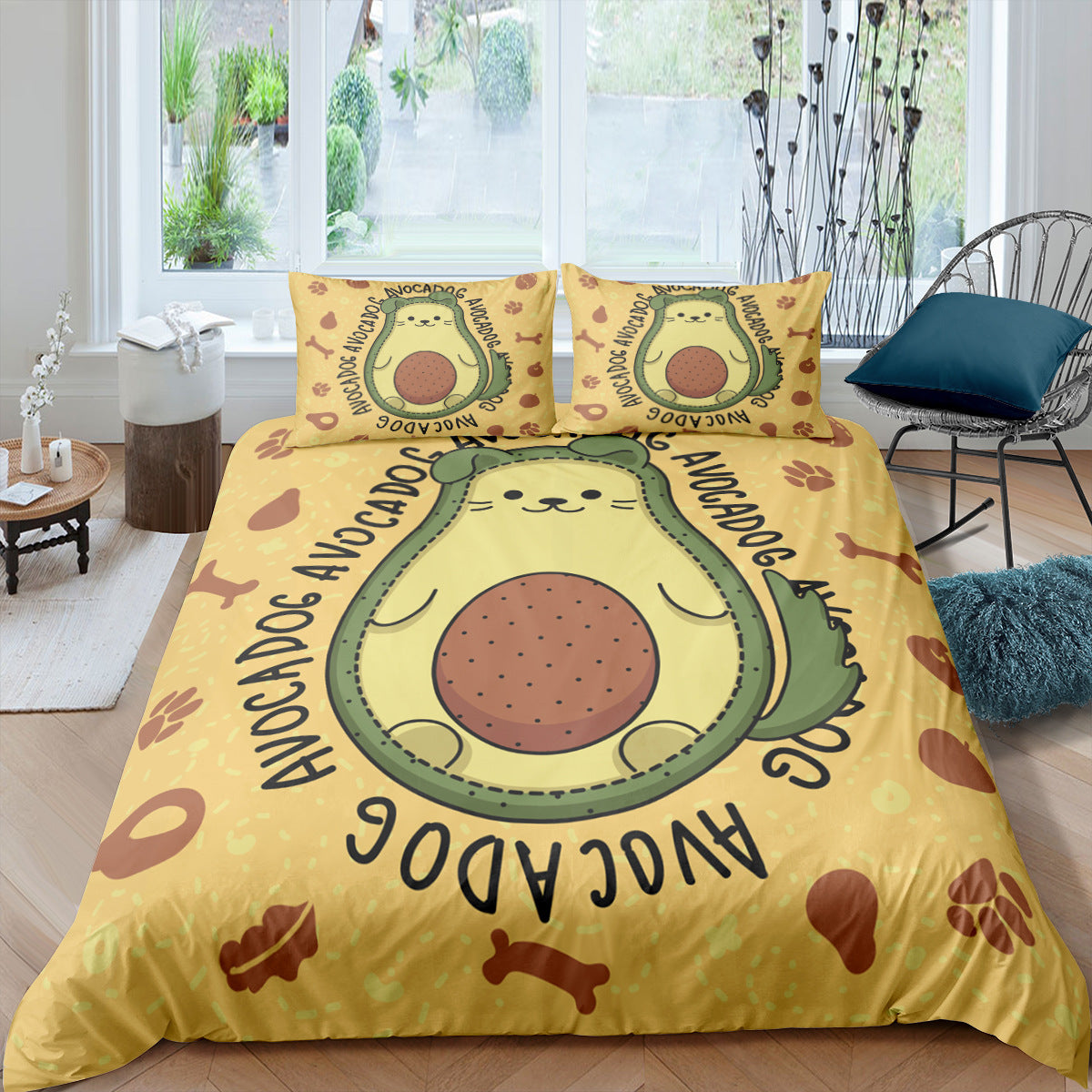 KTX-286611 Printed Three-Piece Quilt Cover Set - Soft Chemical Fiber Bed Cover, Multiple Sizes Available