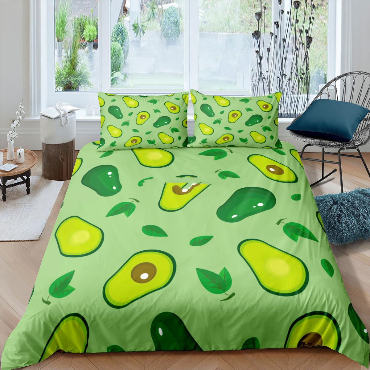 KTX-286611 Printed Three-Piece Quilt Cover Set - Soft Chemical Fiber Bed Cover, Multiple Sizes Available