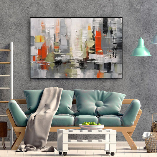 KTX-286739 Handpainted Abstract Textured Oil Painting on Canvas for Modern Home Decor