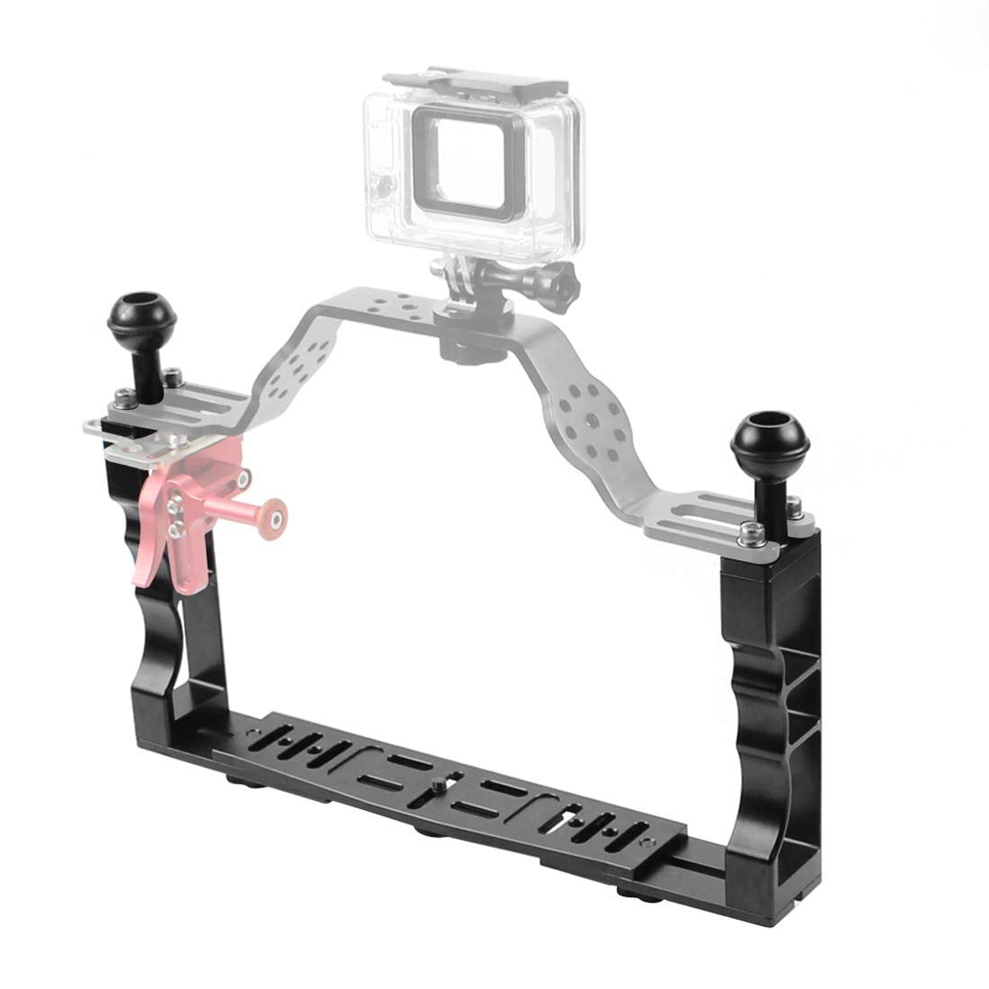KTX-286867 Aluminum Alloy Dual-Handheld Photography Tray for Sports Cameras and SLRs