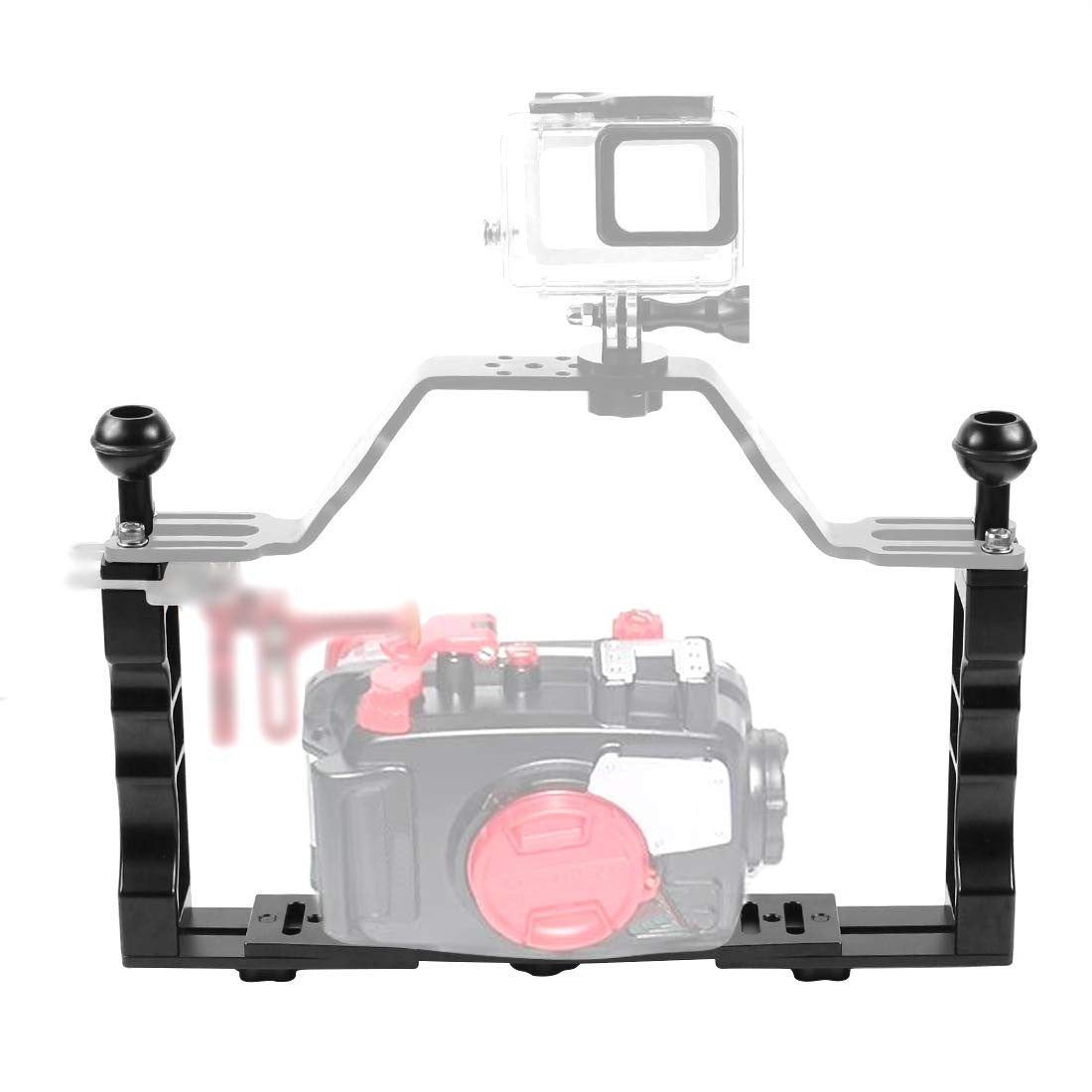 KTX-286867 Aluminum Alloy Dual-Handheld Photography Tray for Sports Cameras and SLRs