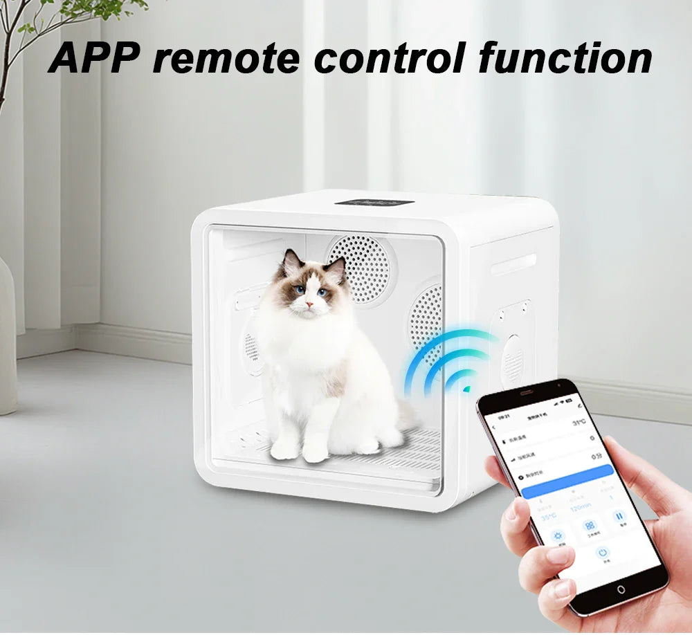 KTX-287059 Temperature Controlled Smart Pet Dryer Box for Small Dogs and Cats, 360° Design, Professional Quiet Grooming Equipment, ABS Plastic, Indoor and Outdoor Use