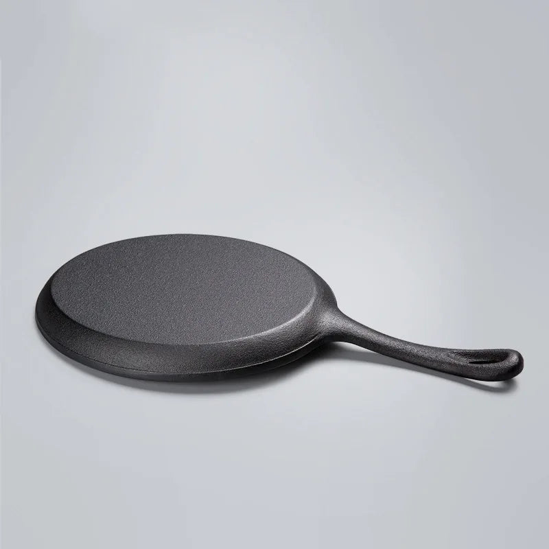 KTX-287315 Cast Iron Non-Stick Grill Pan with Handle for Outdoor BBQ and Induction Cooking
