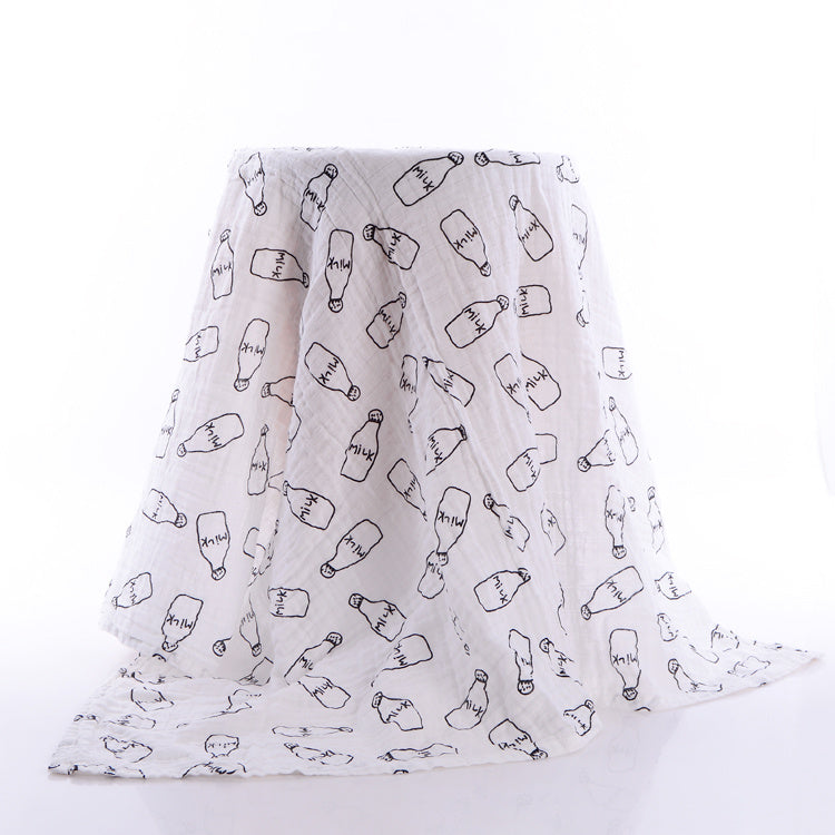 KTX-287379 Cotton Gauze Baby Bath Towel - Soft and Absorbent, 120x120 cm