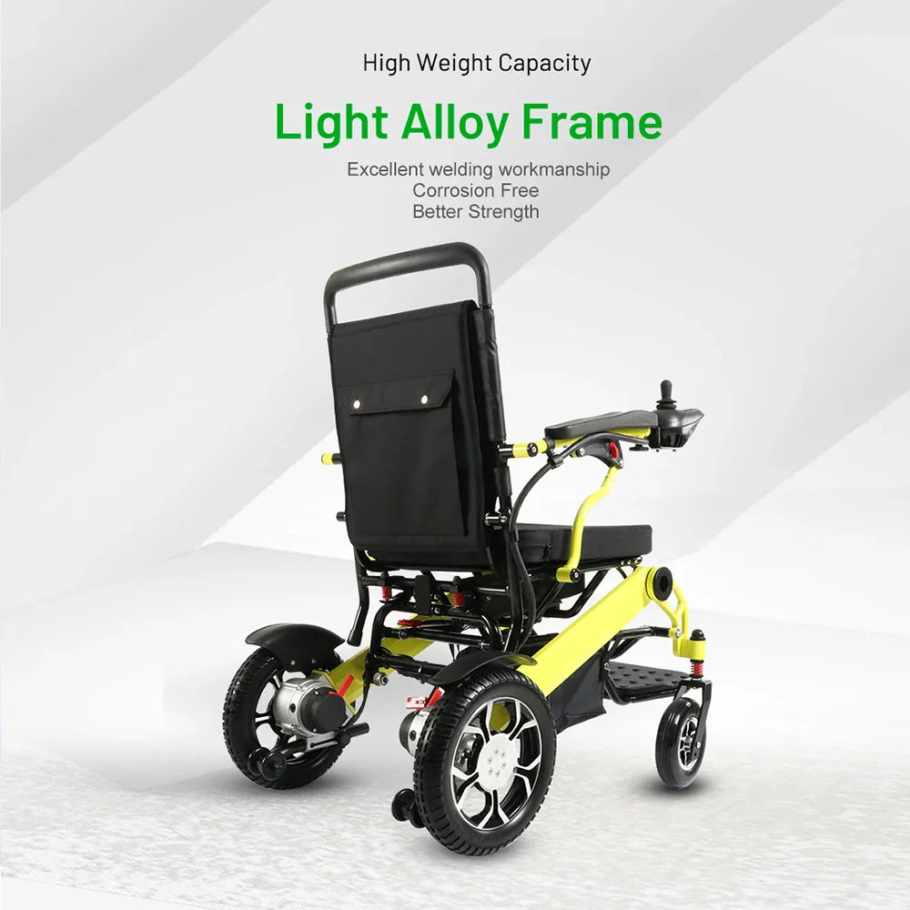 KTX-287827 Heavy Duty Folding Electric Wheelchair with Big Wheels, 200W Dual Motor, 20KM Range, 120KG Capacity, Aluminum Alloy Frame
