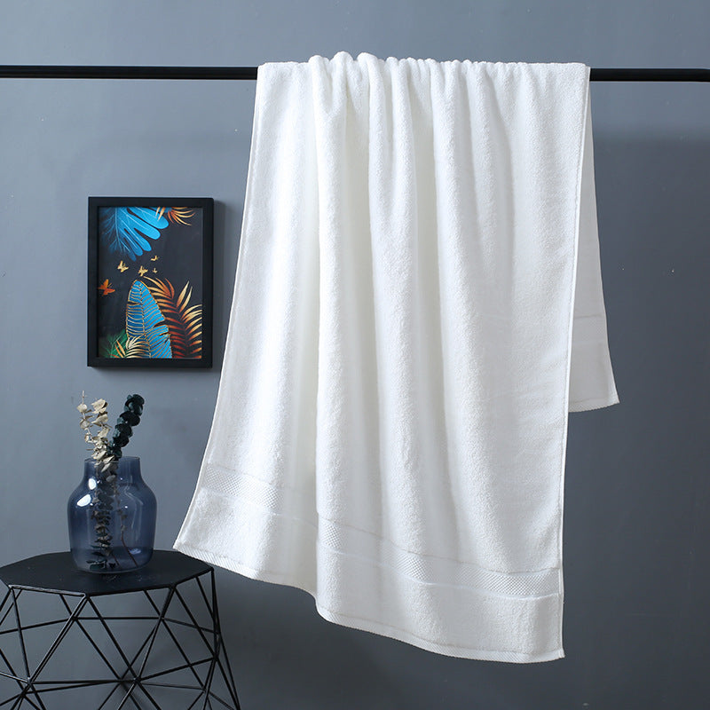 KTX-288531 Thick Long-Staple Cotton Bath Towel - Soft, Absorbent, 80x160cm in White, Blue, and Dark Gray