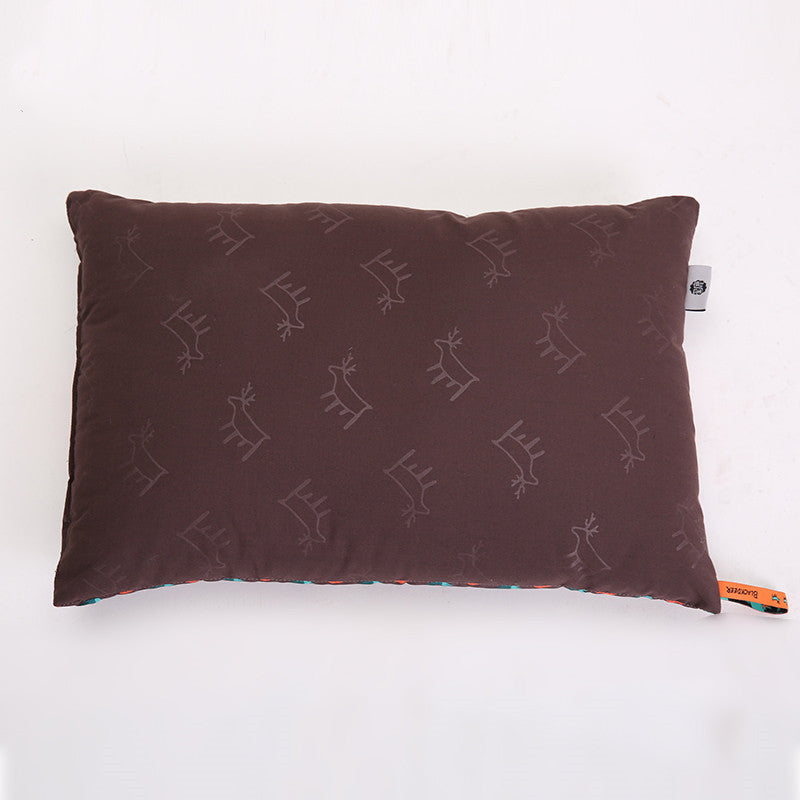 KTX-288787 Portable Outdoor Camping Pillow - 80% Polyester Fiber & 20% Cotton, Compact Storage Size 25x13cm, Expanded Size 40x30x10cm