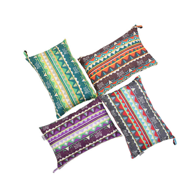 KTX-288787 Portable Outdoor Camping Pillow - 80% Polyester Fiber & 20% Cotton, Compact Storage Size 25x13cm, Expanded Size 40x30x10cm