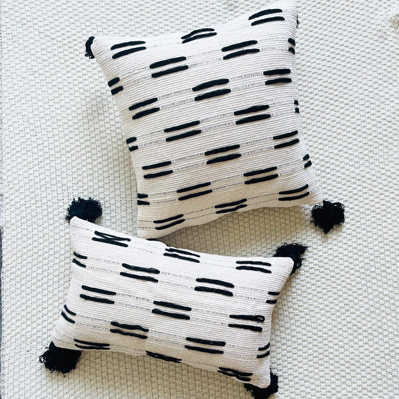 KTX-288915 Bohemian Circle Fringe Pillow Cover, Cotton, Nordic Style, 45x45cm & 30x50cm