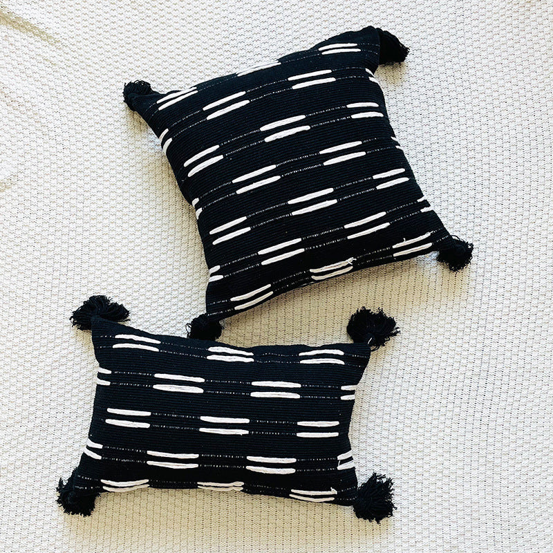 KTX-288915 Bohemian Circle Fringe Pillow Cover, Cotton, Nordic Style, 45x45cm & 30x50cm