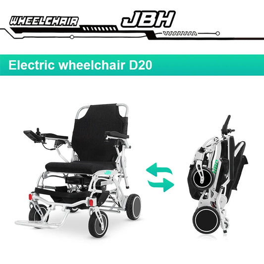 KTX-288979 Lightweight Folding Power Wheelchair for Elderly with Removable Battery, 20km Range, Aluminum Alloy Frame, Silver