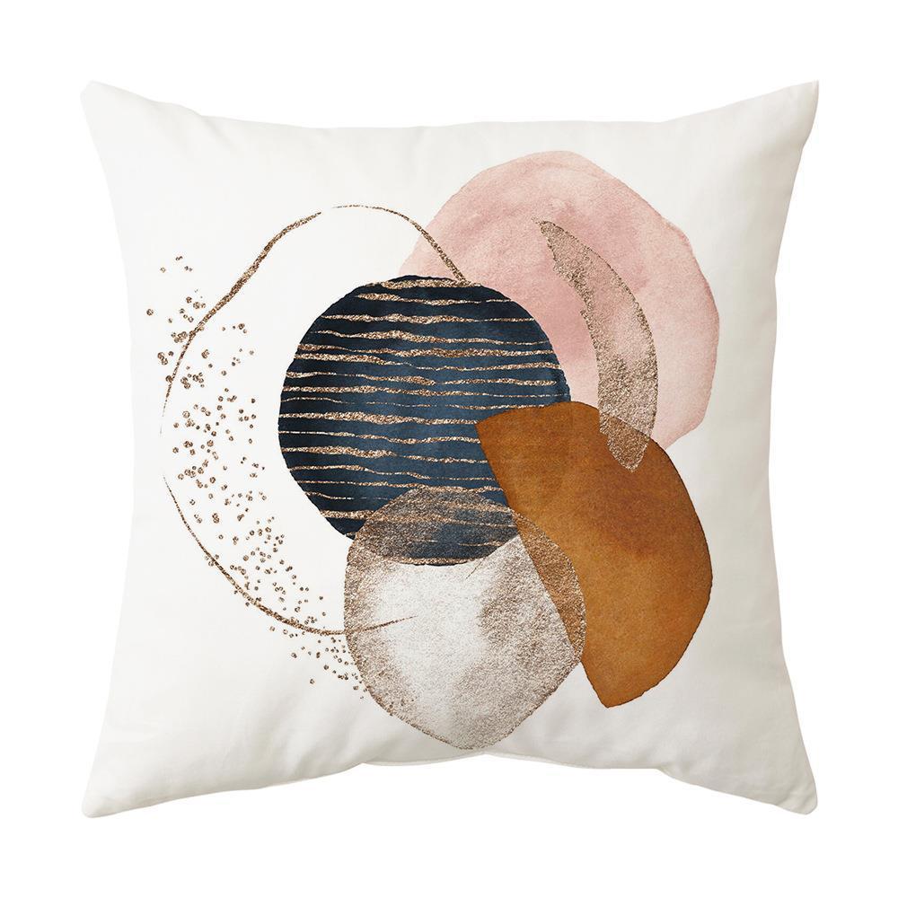 KTX-289939 Geometric Abstract Minimalist Print Cushion Cover, 45x45CM, Chemical Fiber Material