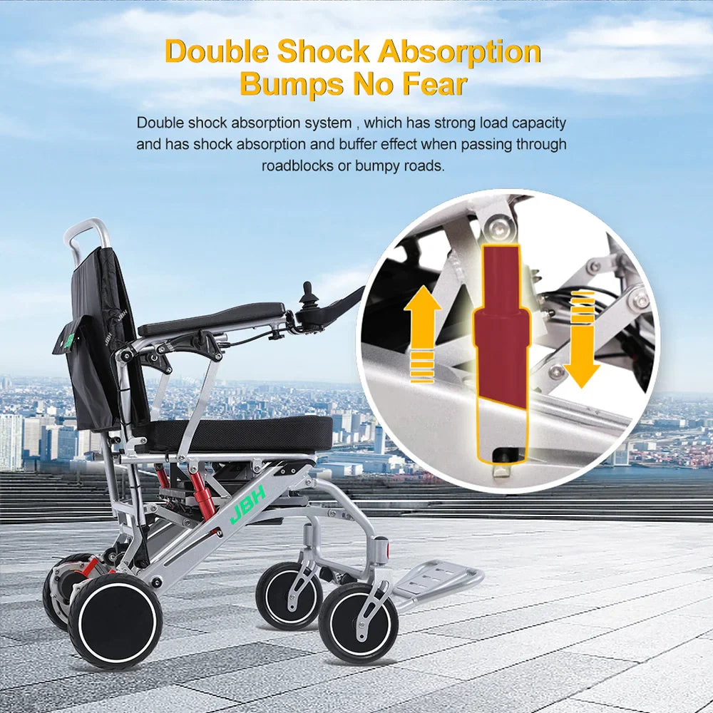 KTX-290131 180W*2 Electric Wheelchair with Removable Battery for Elderly Travel, Aluminum Alloy Frame, 20km Range