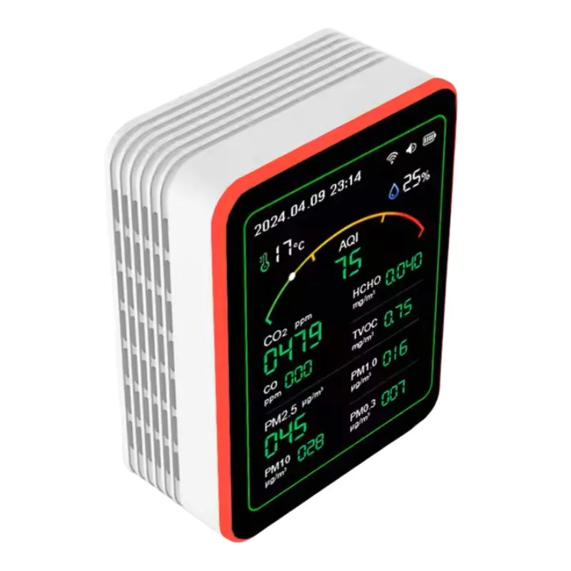 KTX-290451 15-in-1 Rechargeable Digital CO2 Detector and Air Quality Monitor for Home Use