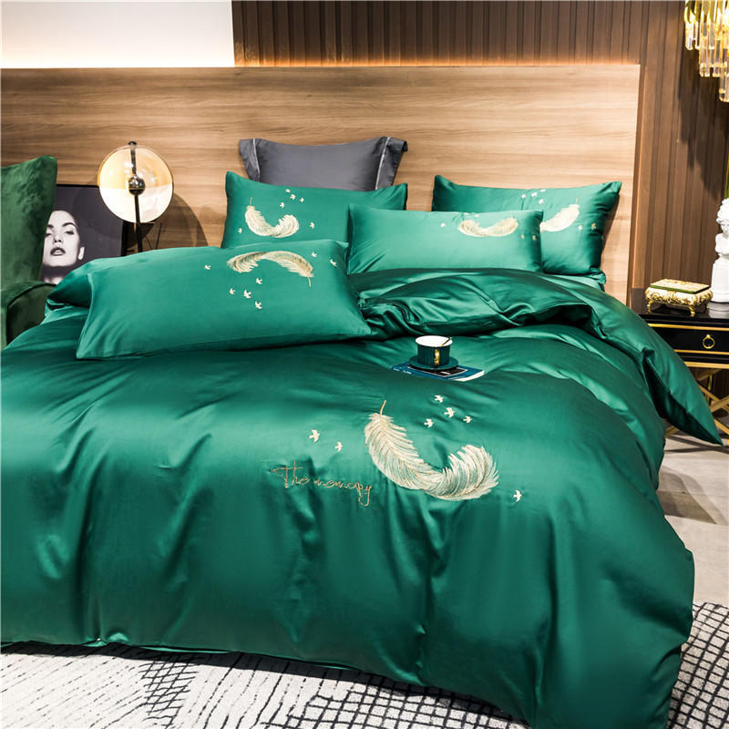 KTX-291091 Cotton Embroidery Four-Piece Bed Set in Multiple Sizes