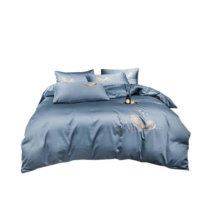 KTX-291091 Cotton Embroidery Four-Piece Bed Set in Multiple Sizes