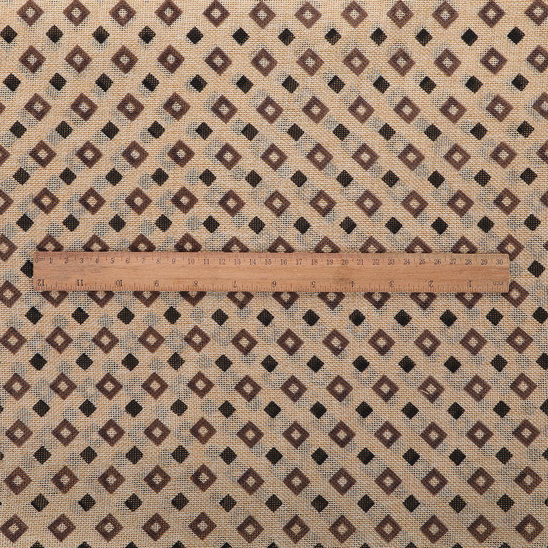 KTX-291091 Small Check Print Cationic Linen Fabric - Decorative Cloth Bundle for Streamers and Pocket Cases - 150cm Width