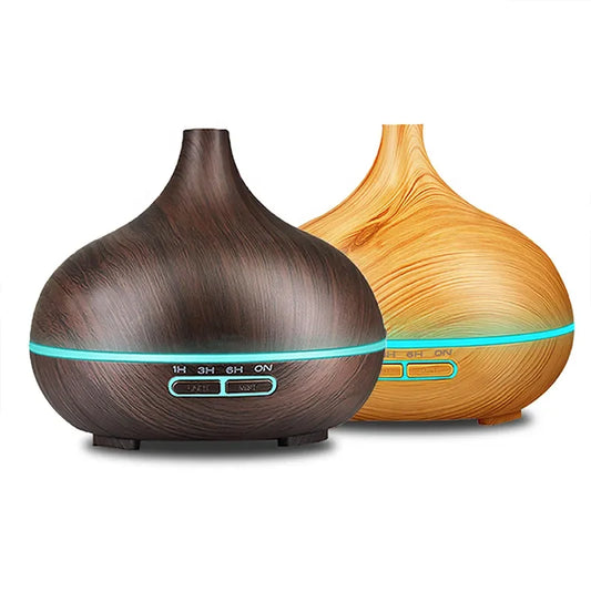 KTX-291603 500ml Remote Control Aromatherapy Essential Oil Diffuser with Air Humidifier and Electric Wooden Design