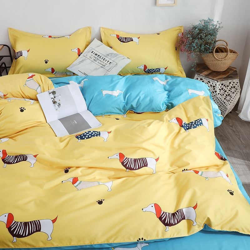 KTX-291731 Four-Piece Pure Cotton Bed Set with Geometric Pattern for 1.8m x 2.2m Bed