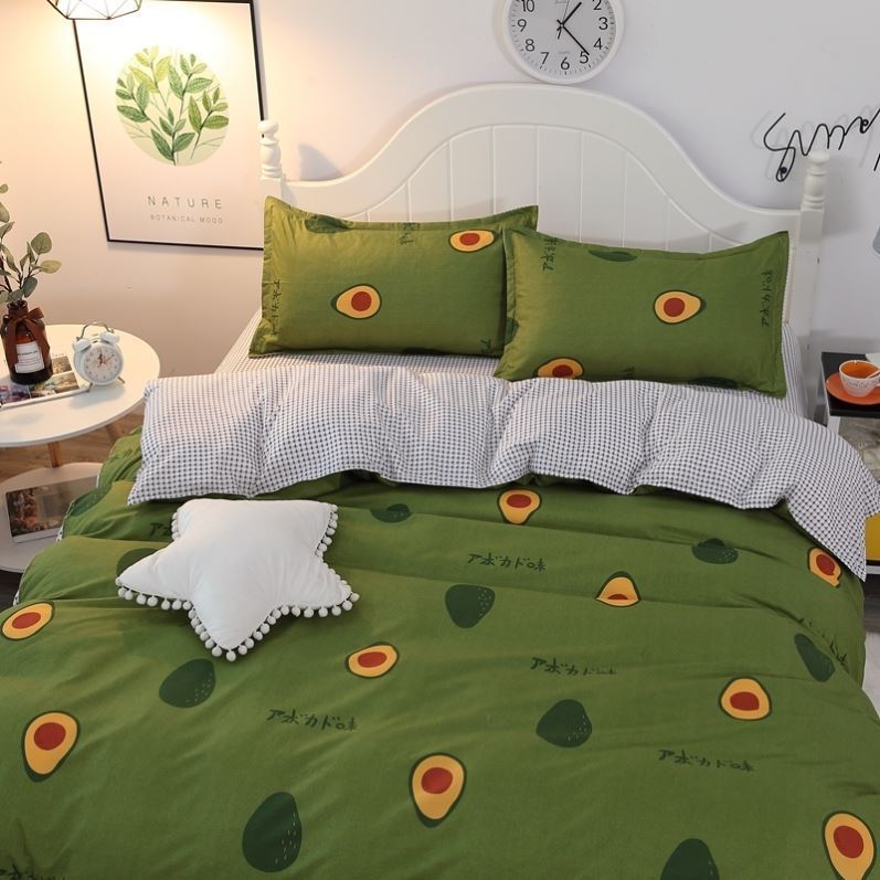 KTX-291731 Four-Piece Pure Cotton Bed Set with Geometric Pattern for 1.8m x 2.2m Bed