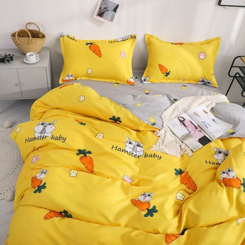 KTX-291731 Four-Piece Pure Cotton Bed Set with Geometric Pattern for 1.8m x 2.2m Bed