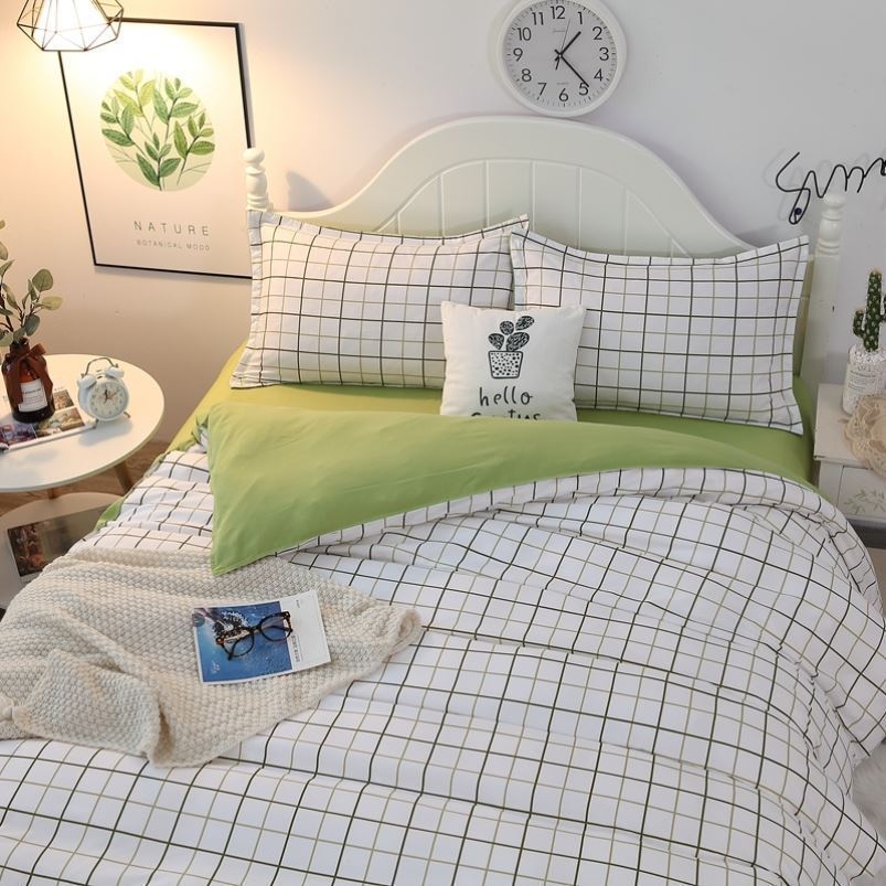 KTX-291731 Four-Piece Pure Cotton Bed Set with Geometric Pattern for 1.8m x 2.2m Bed