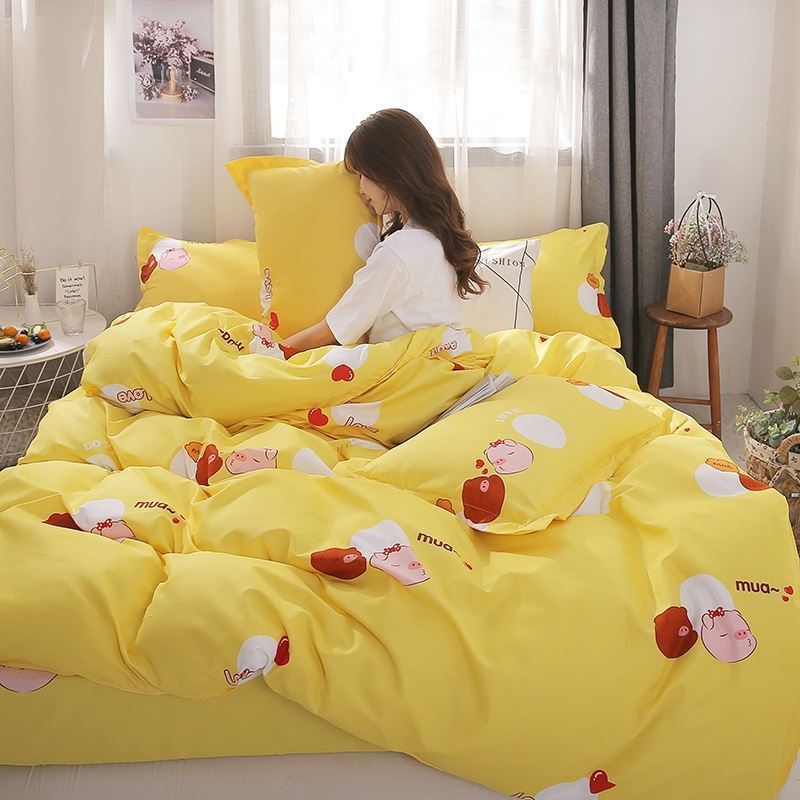 KTX-291731 Four-Piece Pure Cotton Bed Set with Geometric Pattern for 1.8m x 2.2m Bed