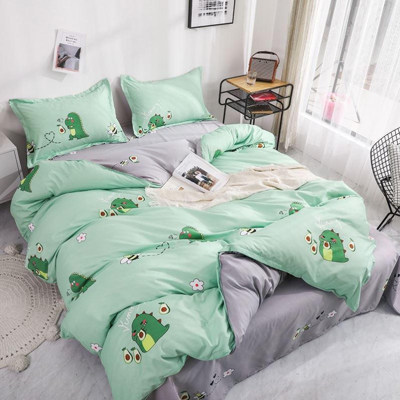 KTX-291731 Four-Piece Pure Cotton Bed Set with Geometric Pattern for 1.8m x 2.2m Bed