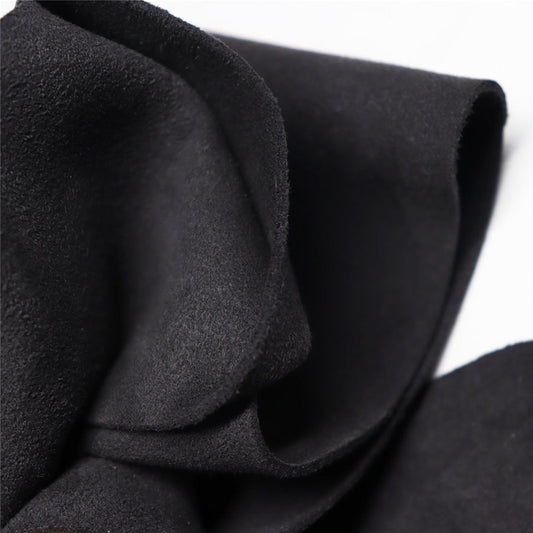 KTX-292243 Double-Sided Microfiber Suede Automotive Leather - Black Grey Fleece for Interior Modifications