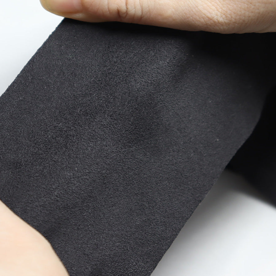 KTX-292243 Double-Sided Microfiber Suede Automotive Leather - Black Grey Fleece for Interior Modifications