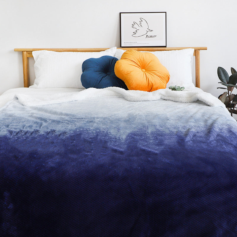 KTX-292243 Thickened Lamb Wool Knee Shawl Cover in Multiple Colors and Gradient Styles