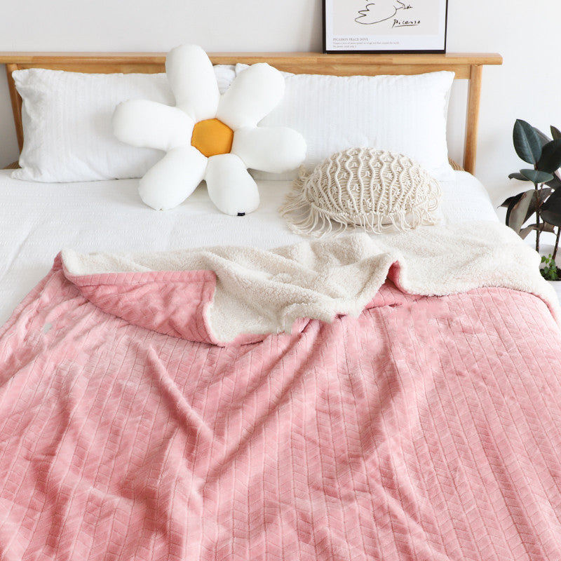 KTX-292243 Thickened Lamb Wool Knee Shawl Cover in Multiple Colors and Gradient Styles