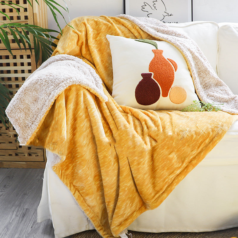 KTX-292243 Thickened Lamb Wool Knee Shawl Cover in Multiple Colors and Gradient Styles